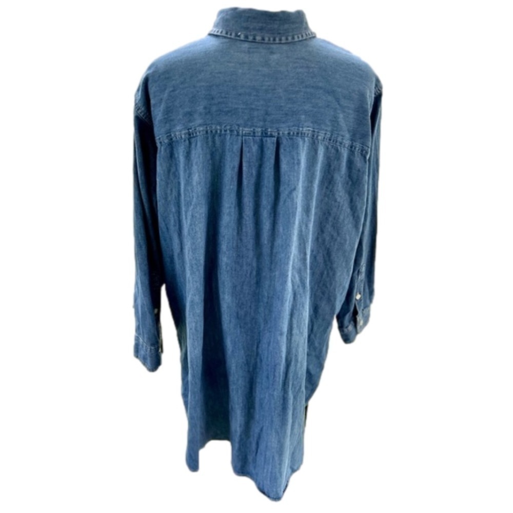 Zara Blue Denim Small Shacket Shirt Jacket Long Sleeve Snap Pockets Women’s NEW - Picture 2 of 10